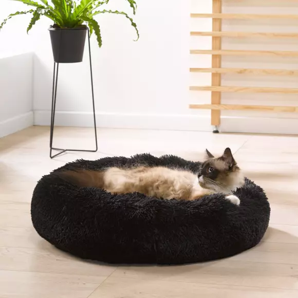 Coussin rond apaisant pour chat et chien Fluffy D95 cm Anthracite 2