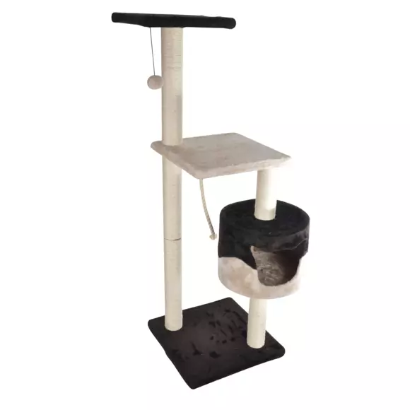 Árbol para gatos con juguete y nicho Crudo/Chocolate	 2