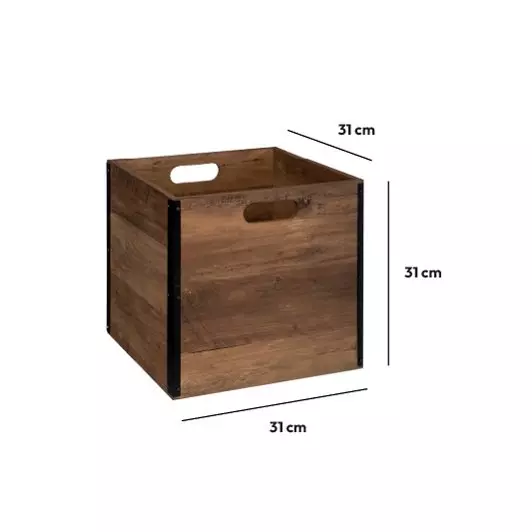 Contenitore (31 x 31 x 31 cm) Mano Legno scuro 3