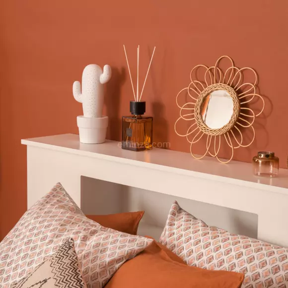 Miroir Fleur Rotin Beige 3