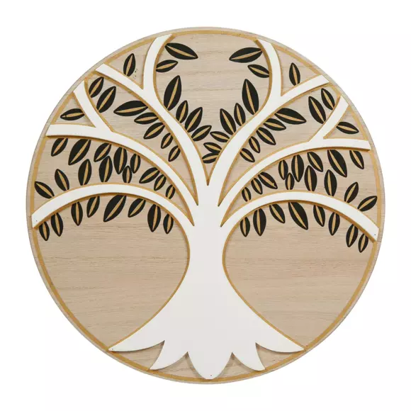 Masque en bois Arbre de vie Blanc 2