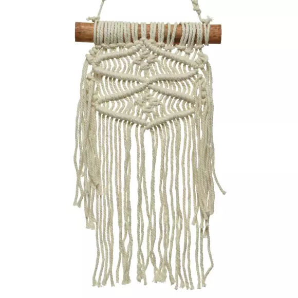 Decoración mural Macramé algodón Beige 3