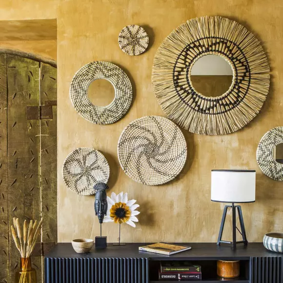 Lote de 3 decoraciones murales Panier Seagrass color Beige 2