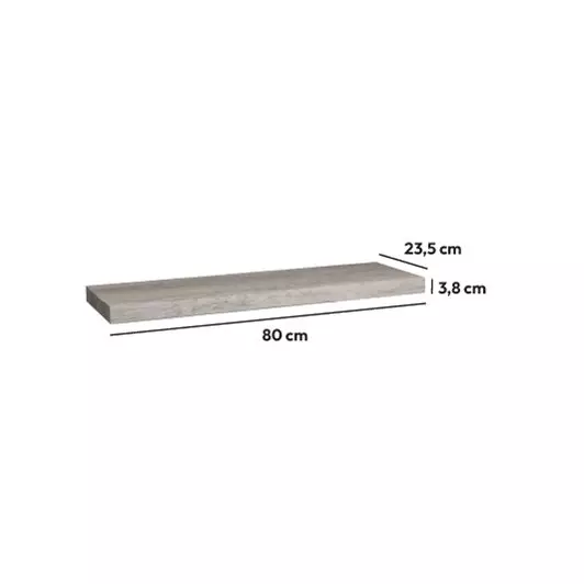 Etagère murale (80 cm) Fixy Gris chêne 3