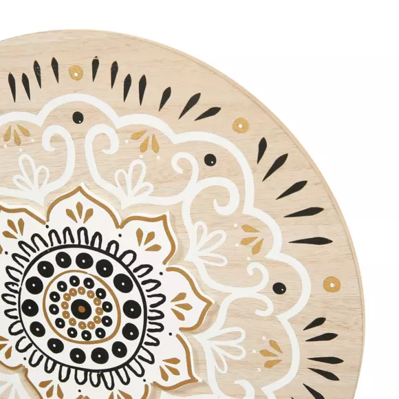 Masque en bois  Mandala Noir et Blanc 2