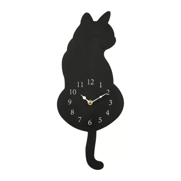 Decoratieve muurklok (H40 cm) Zwarte Kat