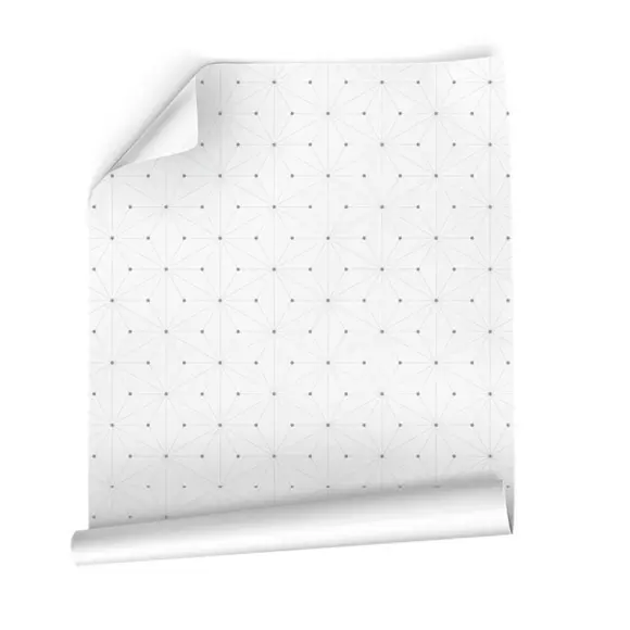 Papel pintado adhesivo (130 x 260 cm) Asanoha Gris 2