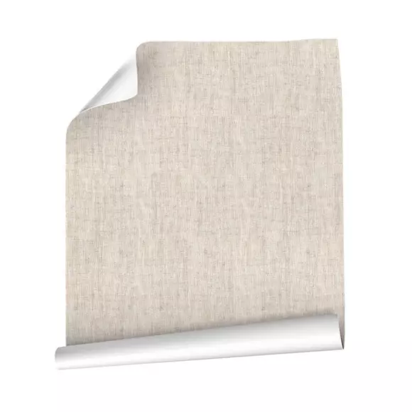 Papel pintado adhesivo (130 x 260 cm) Lino de Alicia Beige 2