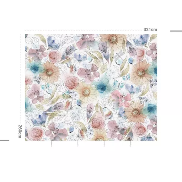Papel pintado adhesivo (321 x 260 cm) Frorelie Multicolor 2