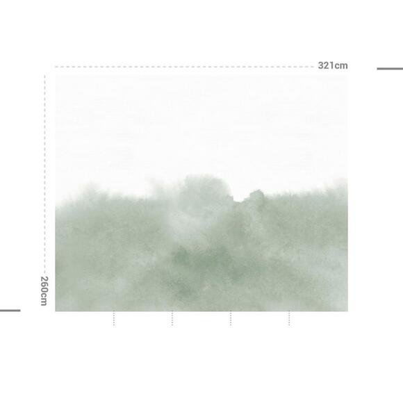 Fotobehang zelfklevend (321 x 260 cm) Smoke Dream Groen 2