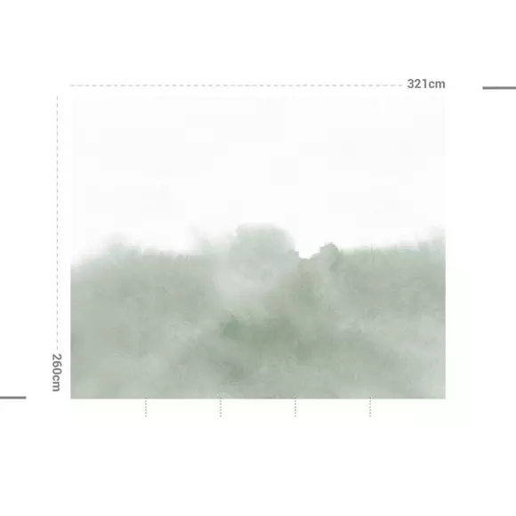 Papel pintado adhesivo (321 x 260 cm) Smoke Dream Verde 2