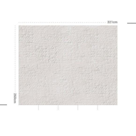 Carta da parati adesiva (321 x 260 cm) Old Mattone Bianco 2