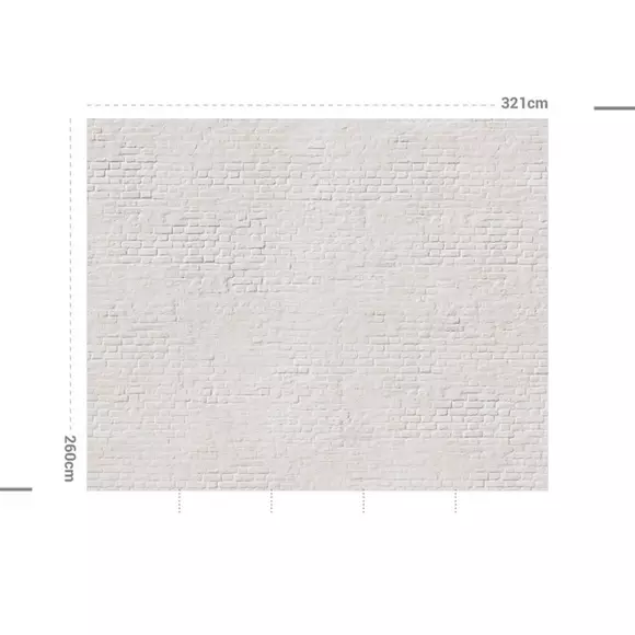 Papel pintado adhesivo (321 x 260 cm) Old Mattone Blanco 2