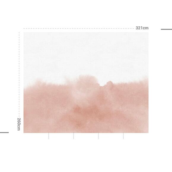 Fotobehang zelfklevend (321 x 260 cm) Smoke Dream Roze 2