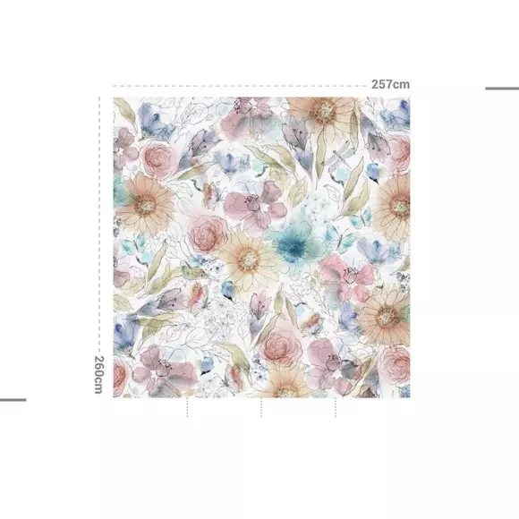 Décoration murale adhésive (257 x 260 cm) Florelie Multicolore 2