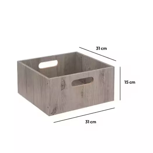 Boite de rangement (31 x 31 x 15 cm) Mano Grise 3