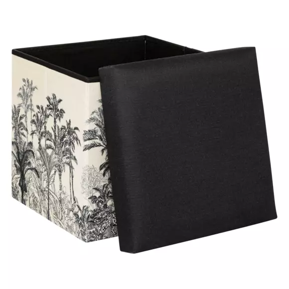 Pouf pliant Benicio Noir et Blanc 3