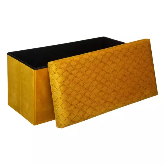 Pouf pliant double Liam Jaune ocre 2