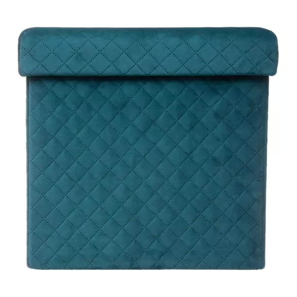 Pouf pliant Velours Jack Bleu 3