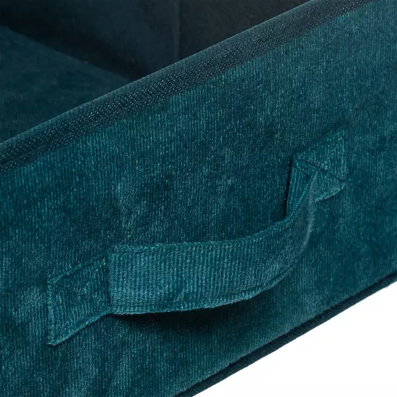 Cesta de almacén terciopelo (31 x 15 cm) Lia Azul 3
