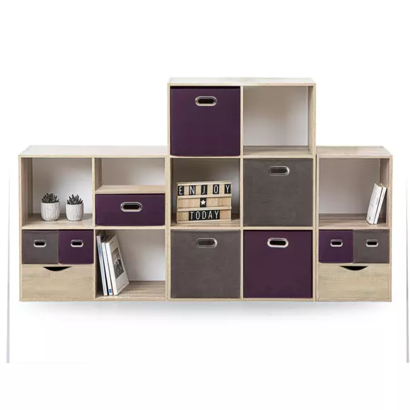 Panier de rangement (15 x 31 cm) Helena Aubergine 2