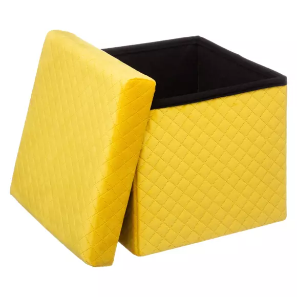 Pouf pliant Velours Jack Jaune 2