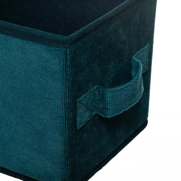 Cesta para guardar terciopelo (15 x 31 cm) Lia Azul 3
