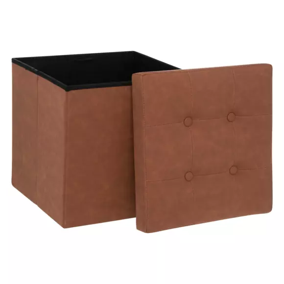 Pouf pliant Soren Marron 3