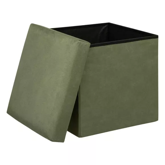 Pouf de rangement Lilou Vert kaki 2