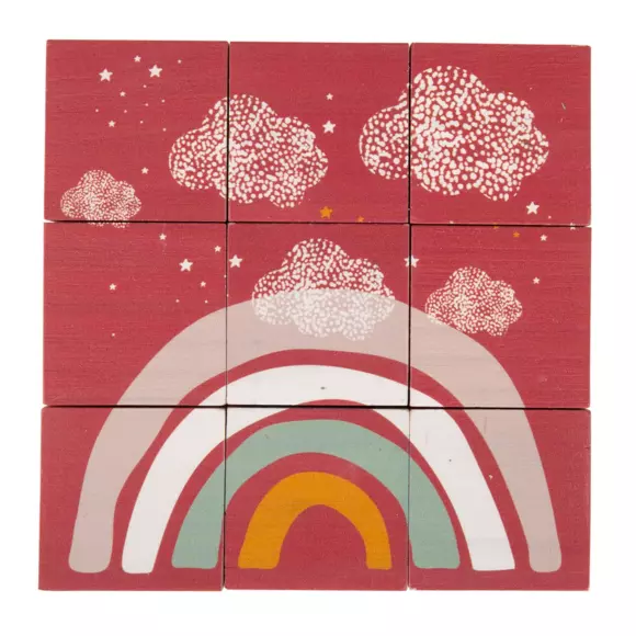 Puzzle 9 cubes en bois Animaux Multicolore 2
