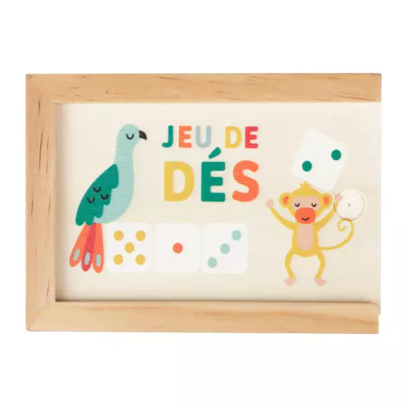 Juego de dados de madera multicolor