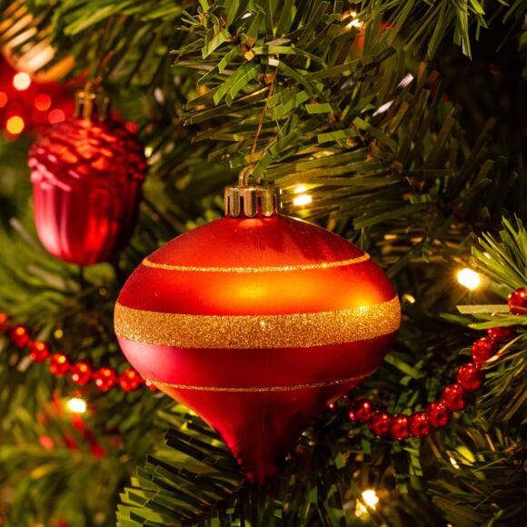 Künstlicher Weihnachtsbaum mit Beleuchtung & Baumschmuck Royal Grün H180 cm Warmweiß 3
