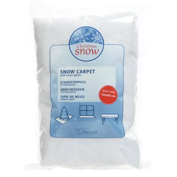 Tapis de neige rectangulaire Pailleté argent L120 cm 2