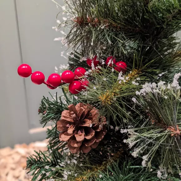 Sapin artificiel de table Pomme de pin H60 cm Vert enneigé 2