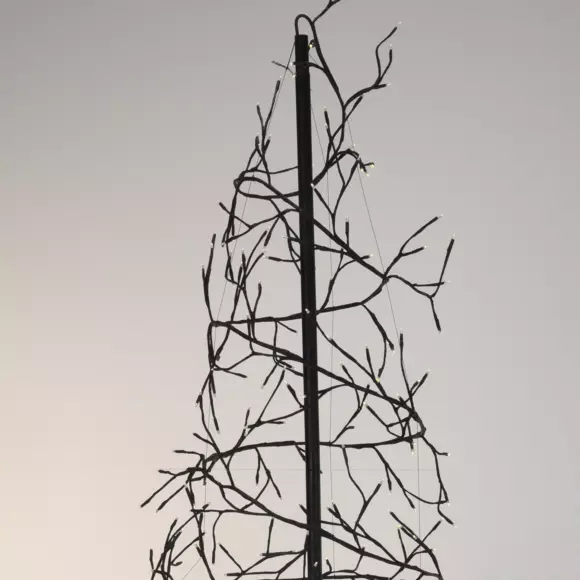 Verlichte spiraal kerstboom Spiralis Zwart H150 cm warmwit 4