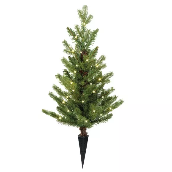 Künstlicher Weihnachtsbaum mit Beleuchtung Allix zum in den Boden Stecken H60 cm Warmweiß