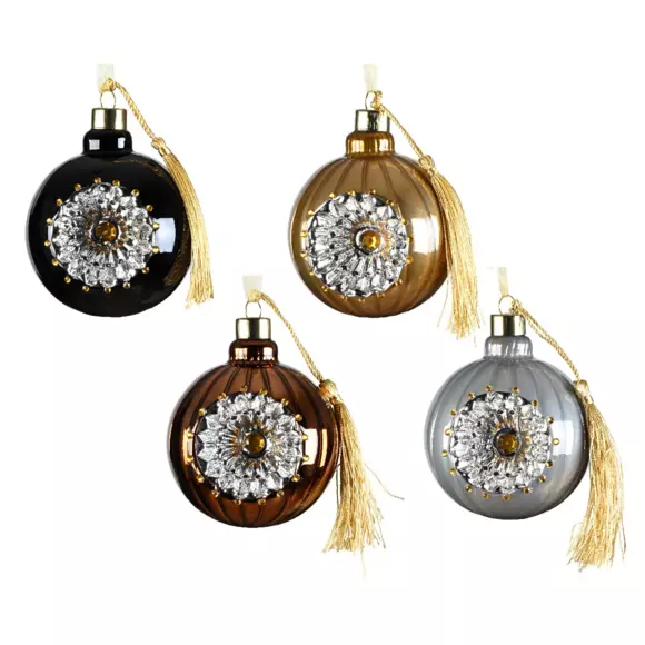 Lote de 12 bolas de Navidad (D80 mm) en vidrio Aura Multicolor 2