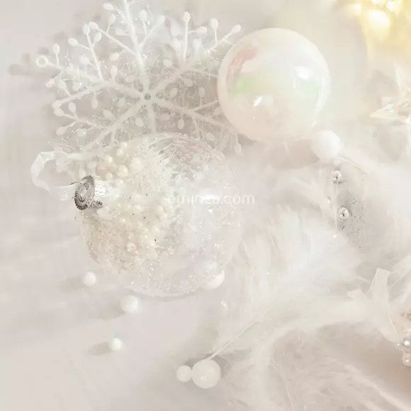 Lote de 6 copos de Navidad para colgar estrellados Blanco irisado 3