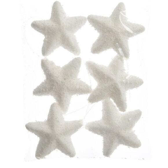 Lote de 6 estrellas de Navidad estrellas Blanco 2
