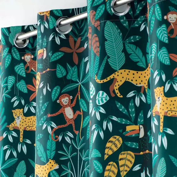 Cortina Semi-opaca (140 x 260 cm) Jungle story Azul 3