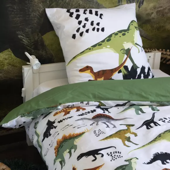 Funda nórdica y una funda de almohada de algodón (140 cm) Cretace verde 2