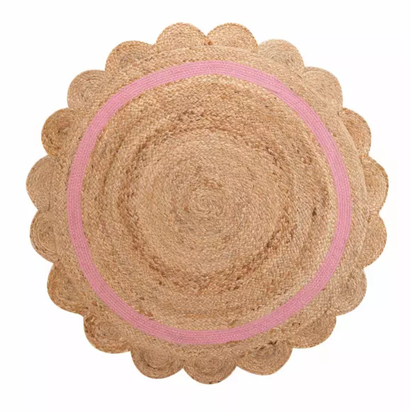 Vloerkleed jute (90 cm) Rosaly Roze 2