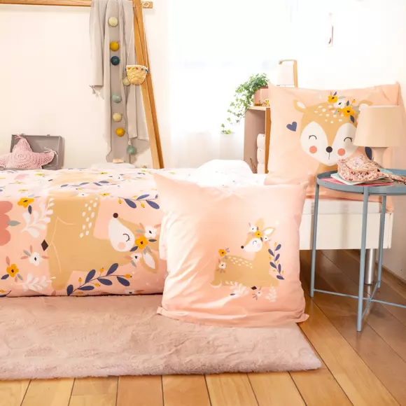 Funda nórdica y una funda de almohada de algodón (140 cm) Deer Rosa 2