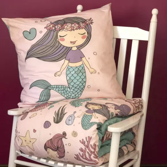 Funda nórdica y una funda de almohada de algodón (140 cm) Maeria Rosa 2