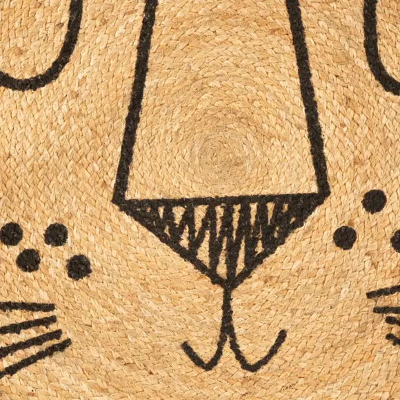 Alfombra en yute infantil  (90 cm) Lion Beige 2