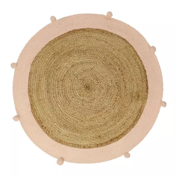 Alfombra infantil de yute (100 cm) Léa Rosa