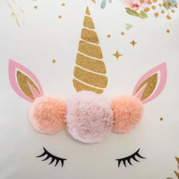 Cuscino (40 cm) Licorne Pompoms Multicolore 3