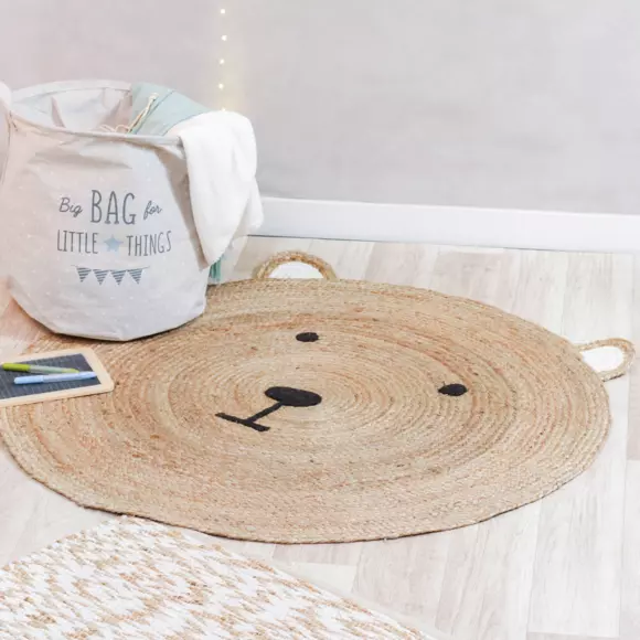 Tapis jute (100 cm) Ourson Beige 2