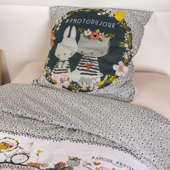 Funda nórdica y una funda para almohada algodón (140 cm) Jardinage Multicolor 2