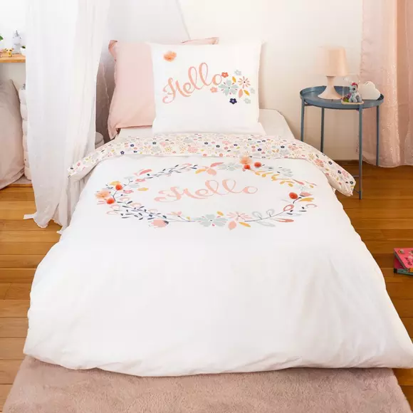 Funda nórdica y una funda de almohada de algodón (140 cm) Hello Rosa 2